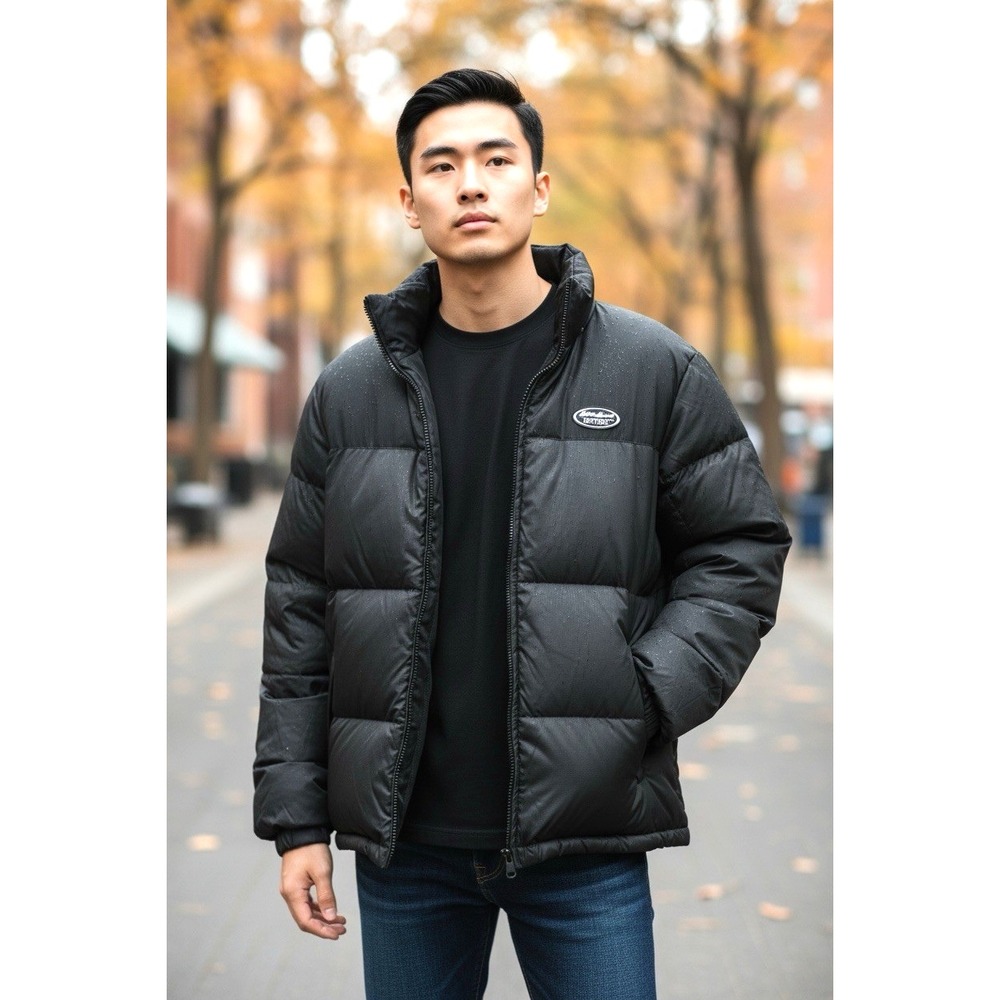 Eddie Bauer EBTEK Goose Down Puffer Jacket Classic Fit Black Men's Size XL